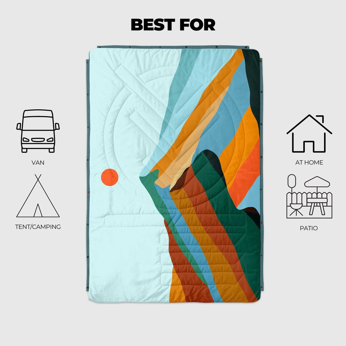 VOITED CloudTouch® Indoor/Outdoor Camping Blanket - Blue Mountain Blankets VOITED