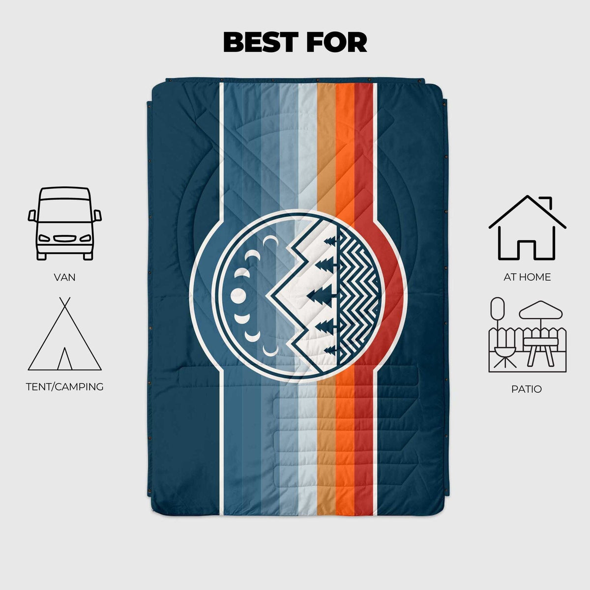VOITED CloudTouch® Indoor/Outdoor Camping Blanket - Camp Vibes Two Blankets VOITED