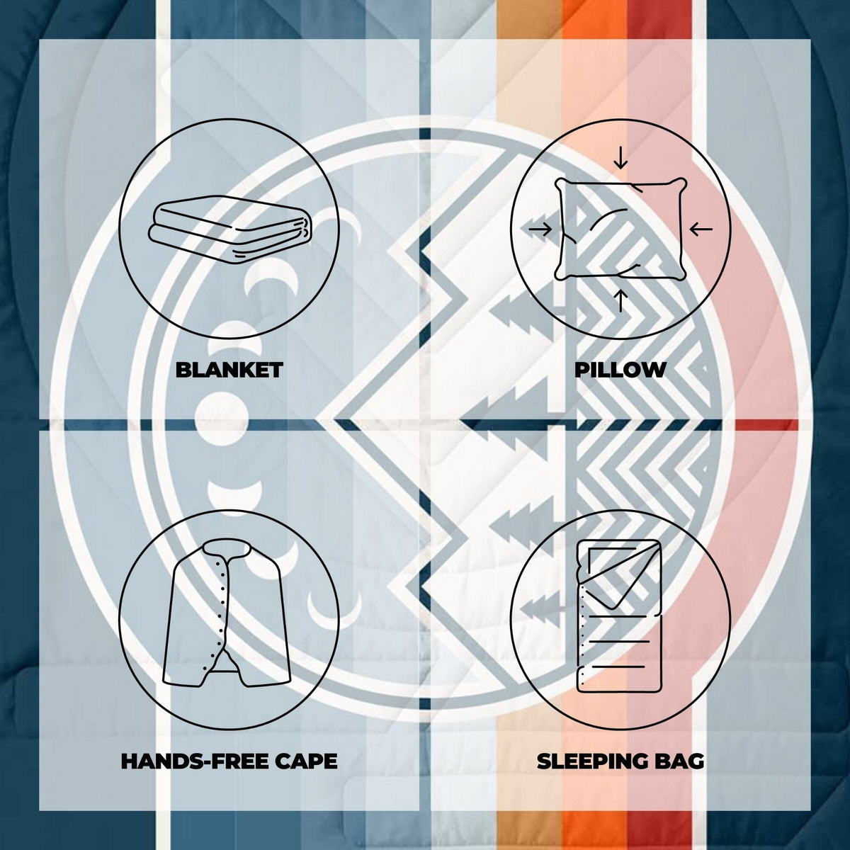 VOITED CloudTouch® Indoor/Outdoor Camping Blanket - Camp Vibes Two Blankets VOITED