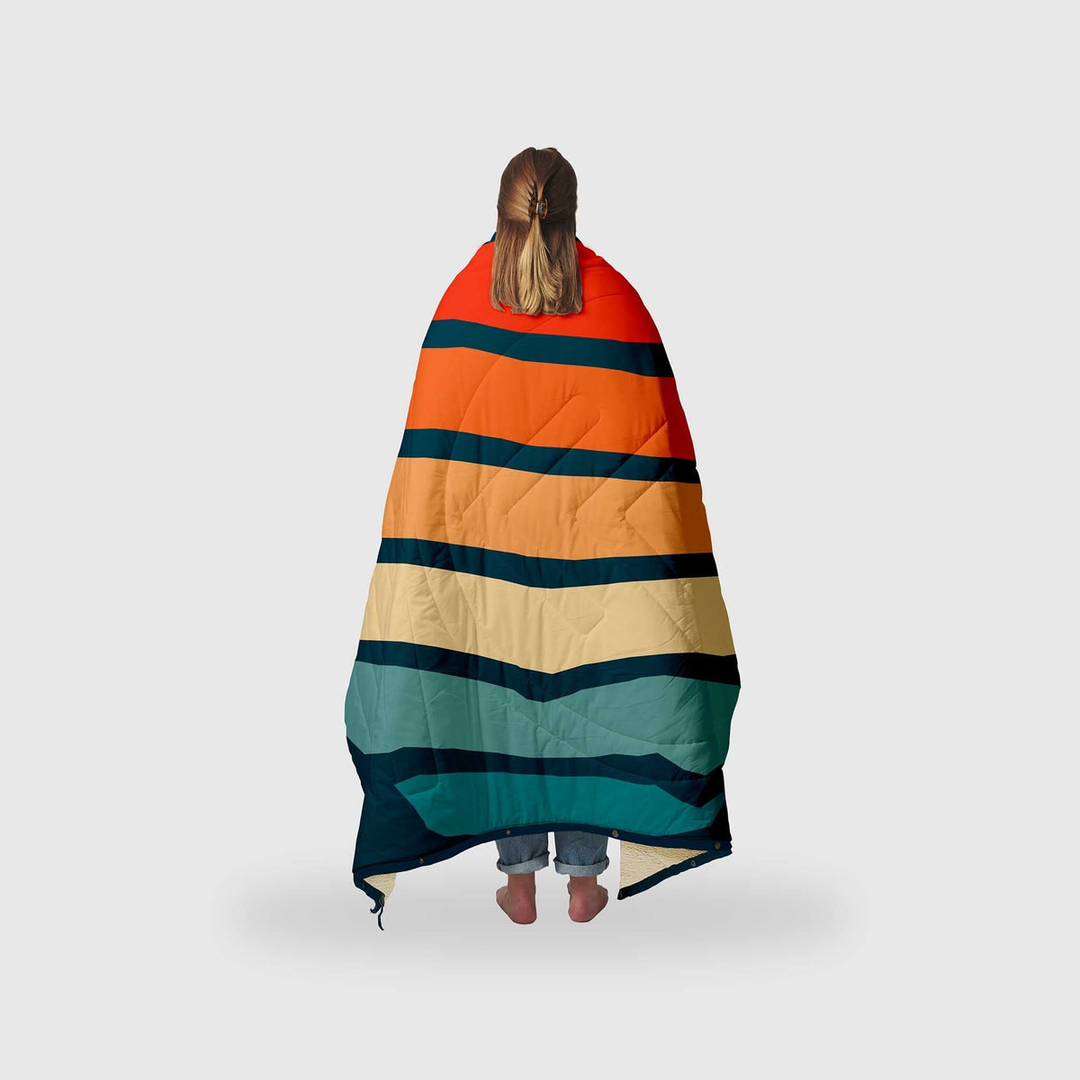 VOITED CloudTouch® Indoor/Outdoor Camping Blanket - Sunset Stripes Blankets VOITED