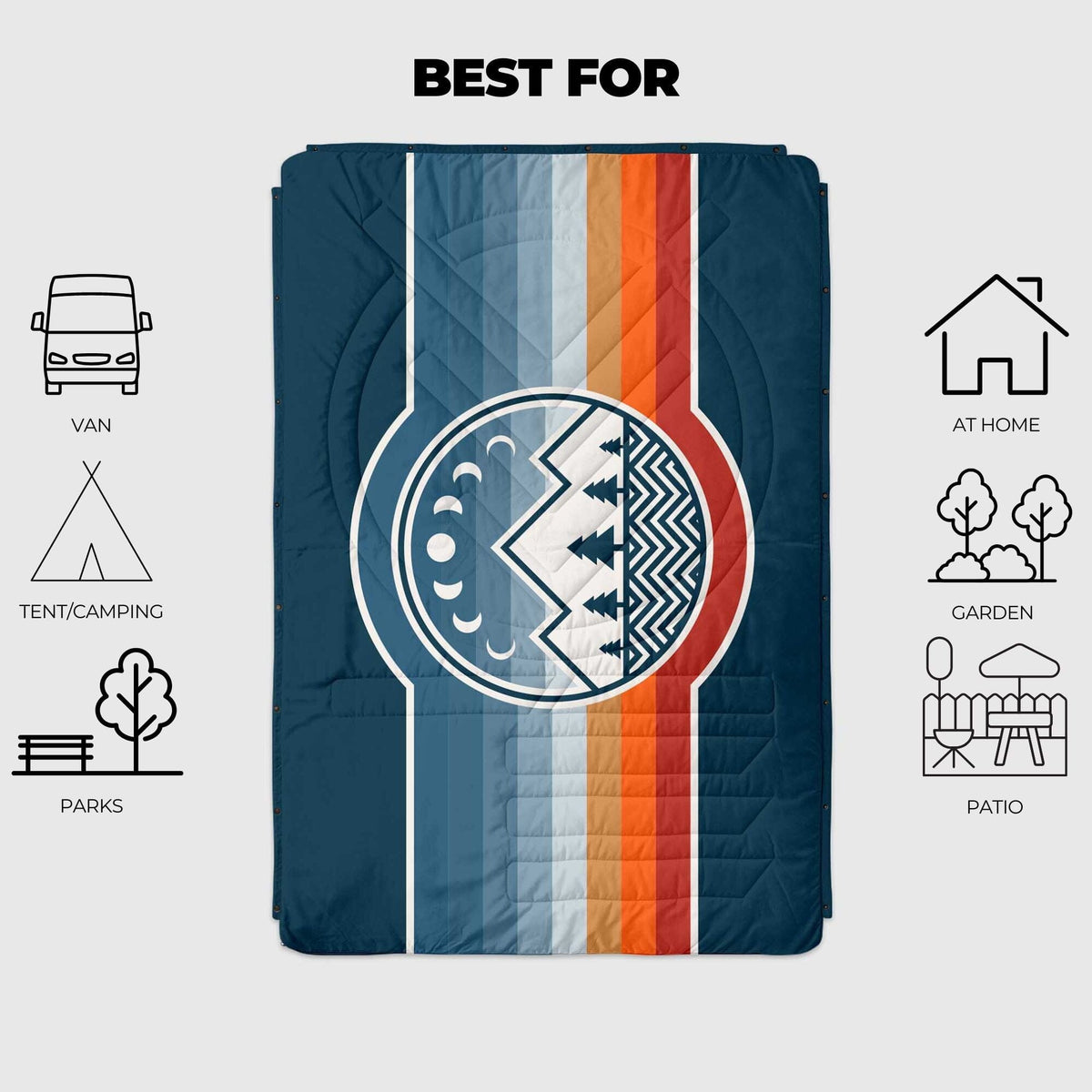 VOITED Fleece Outdoor Camping Blanket - Camp Vibes Two Blankets VOITED