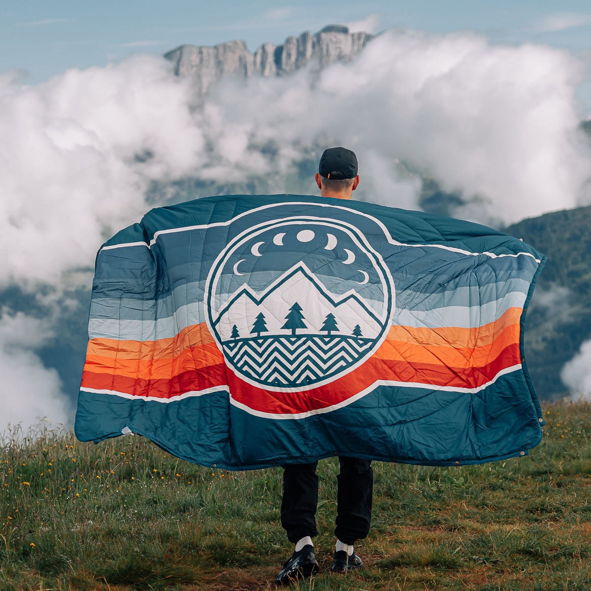 VOITED Fleece Outdoor Camping Blanket - Camp Vibes Two Blankets VOITED