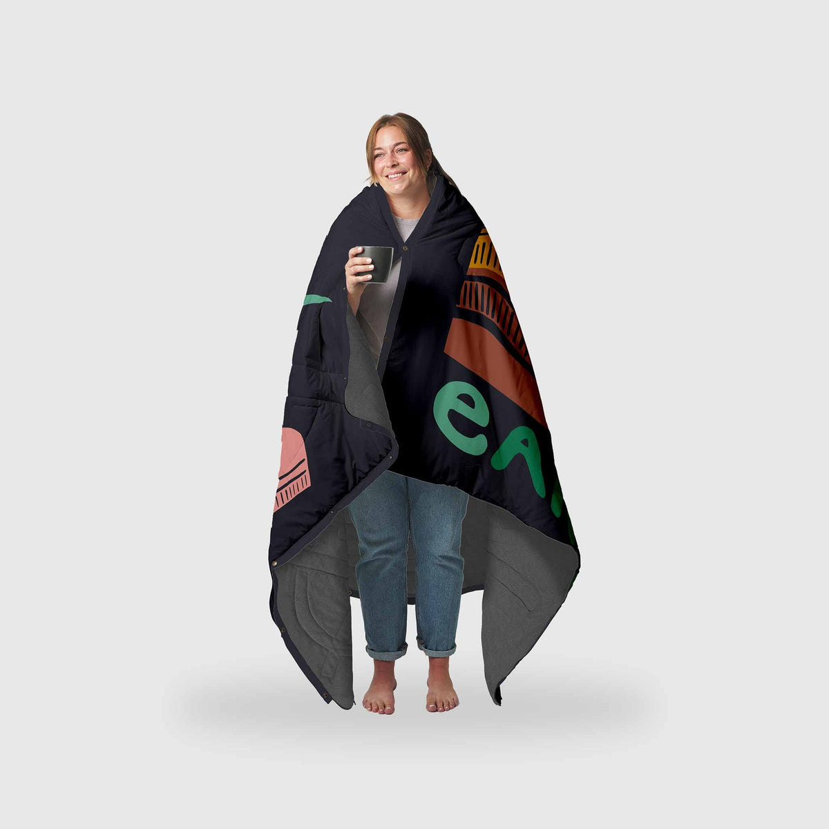 VOITED Fleece Outdoor Camping Blanket - Earth Blankets VOITED