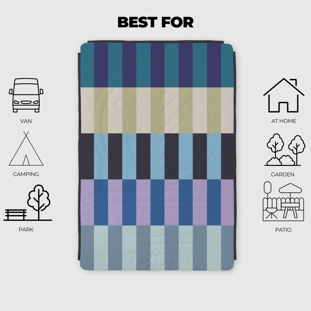 VOITED Fleece Outdoor Camping Blanket - Azure Blankets VOITED