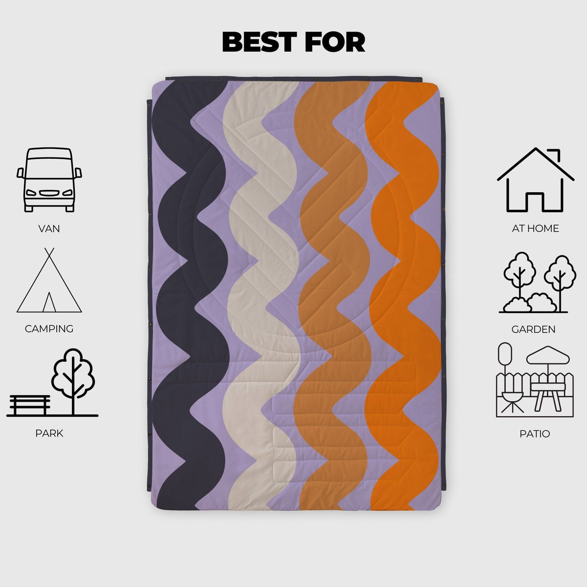 VOITED Fleece Outdoor Camping Blanket - Tide Blankets VOITED