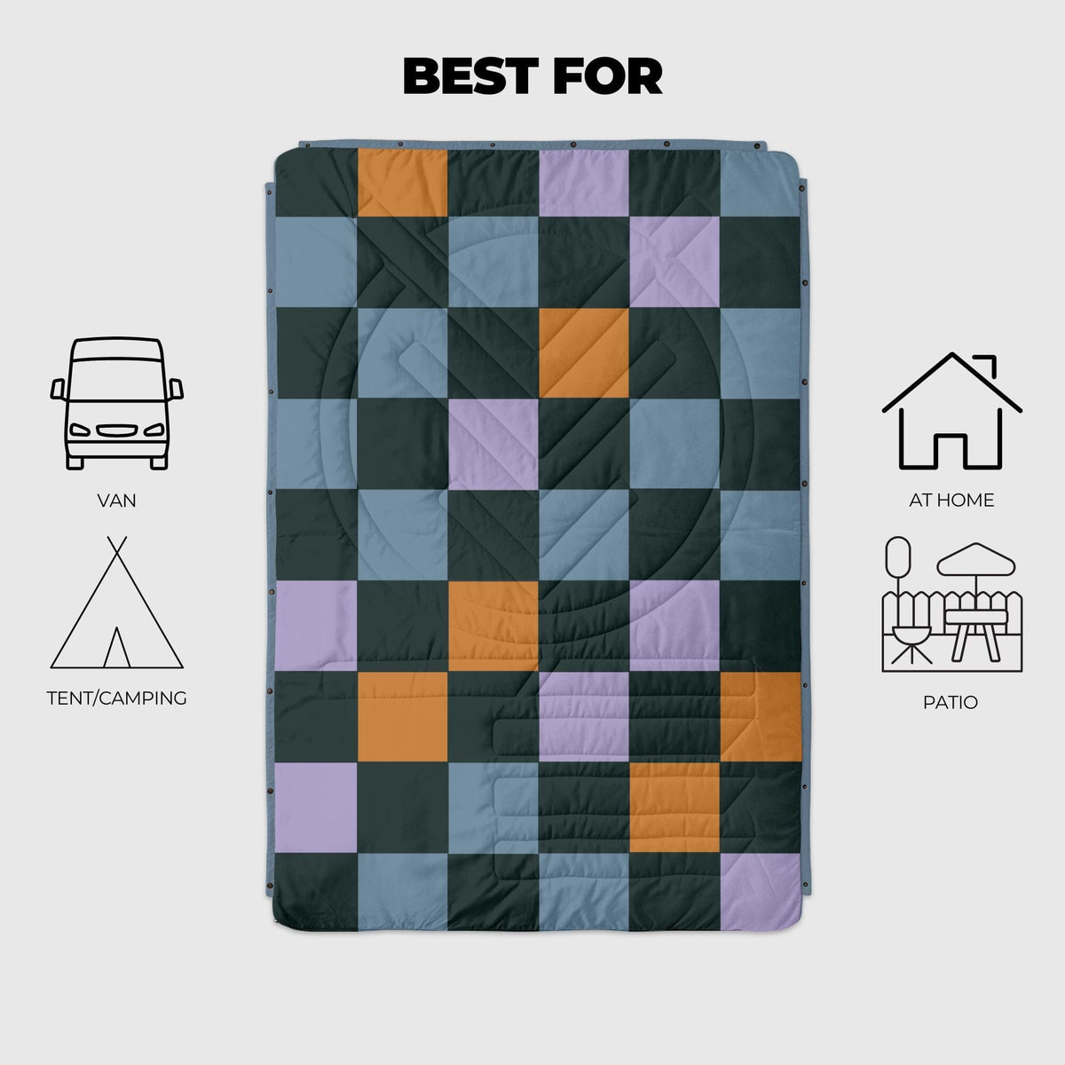 VOITED Mini Traveler Indoor / Outdoor Camping Blanket - Cheeckers Blankets VOITED