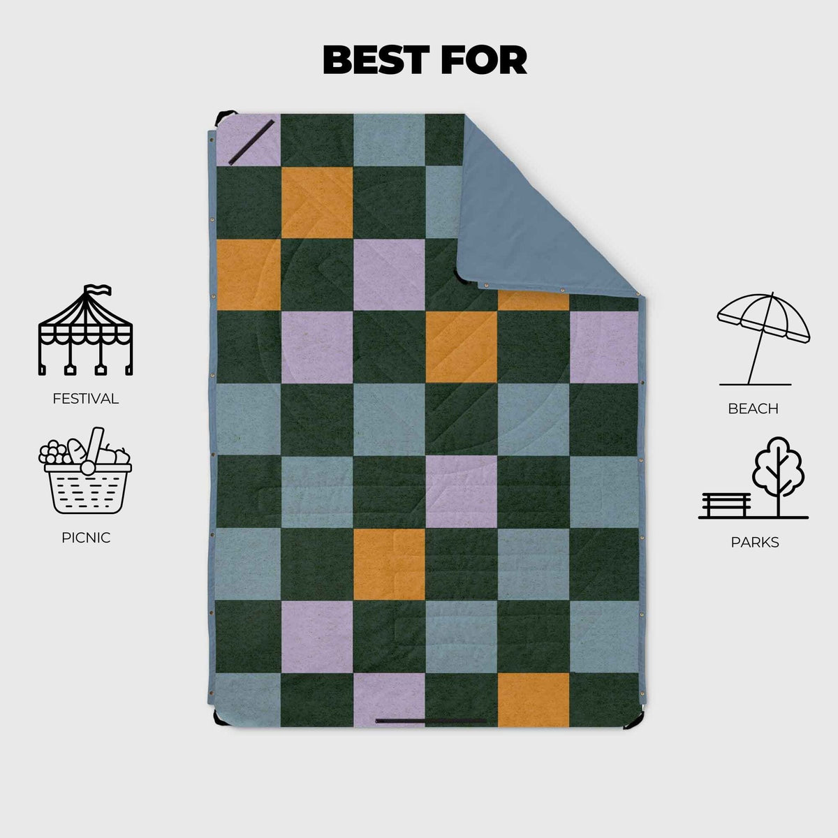 VOITED Compact Picnic & Beach Blanket - Cheeckers Blankets VOITED