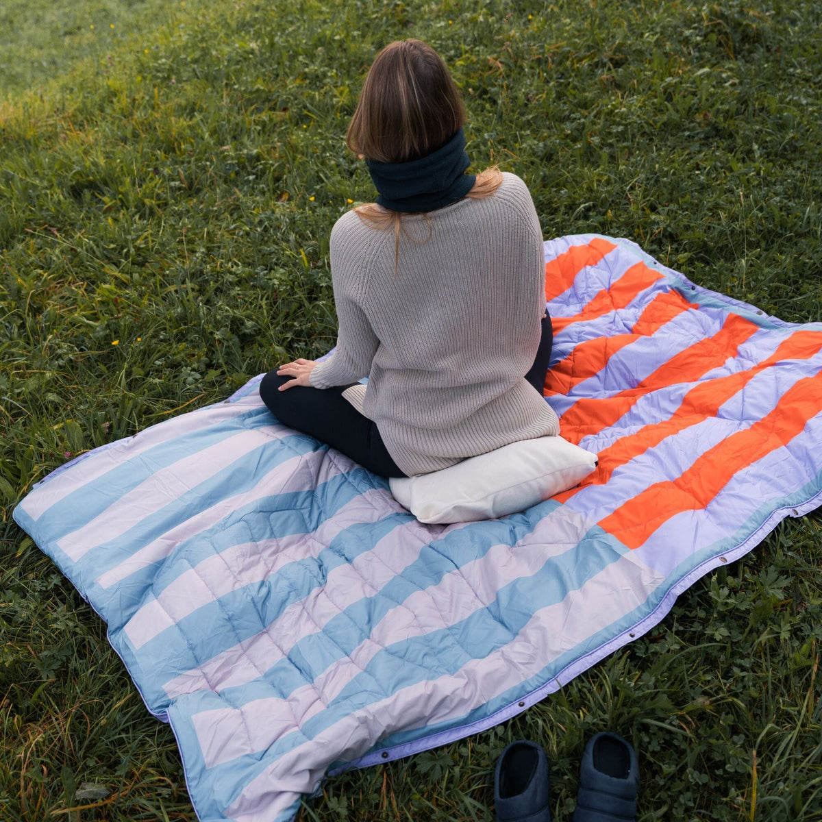 VOITED Recycled Ripstop Outdoor Camping Blanket - Arctic Mist/Digital Lavender Blankets VOITED