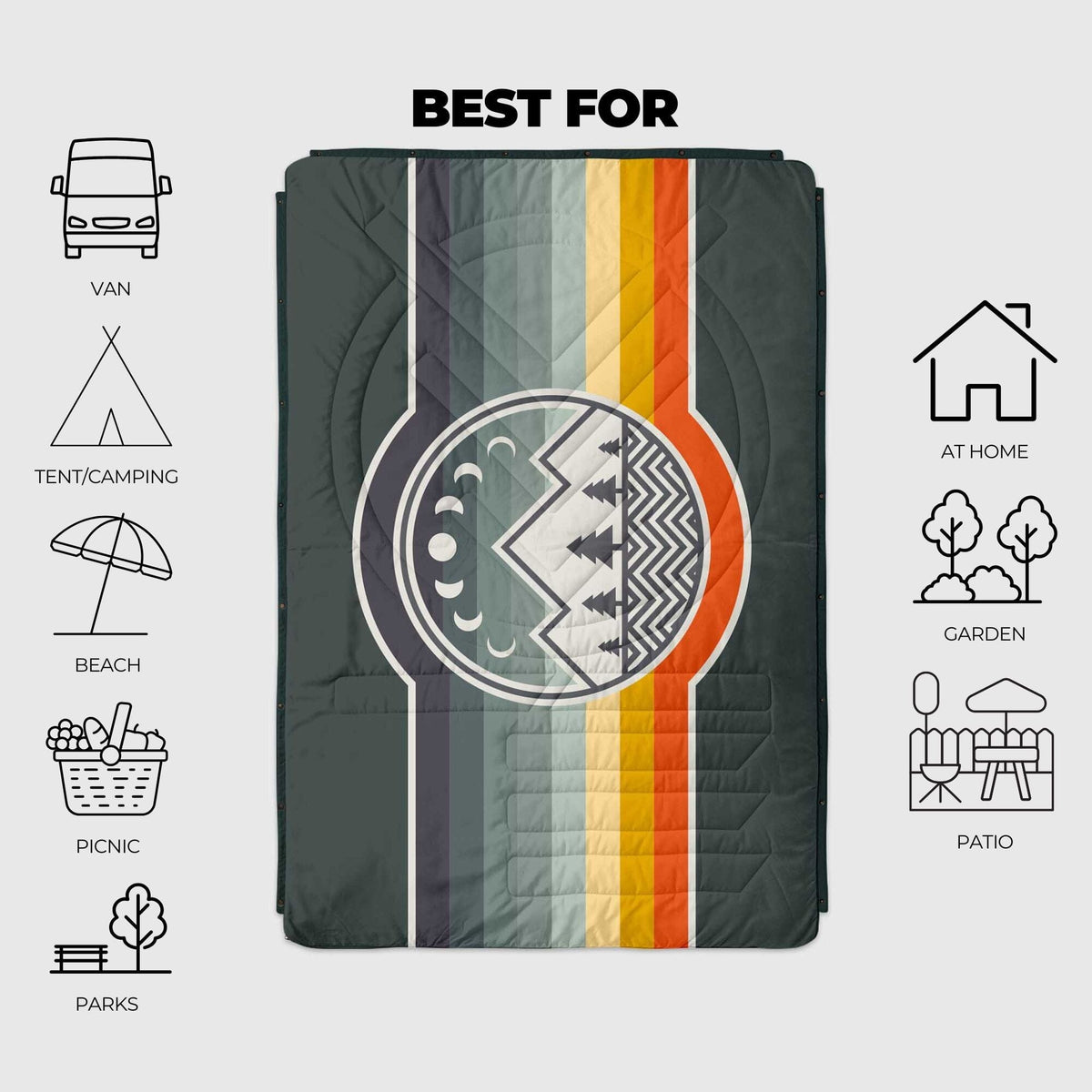 VOITED Recycled Ripstop Outdoor Camping Blanket - Camp Vibes / Greengabel Blankets VOITED