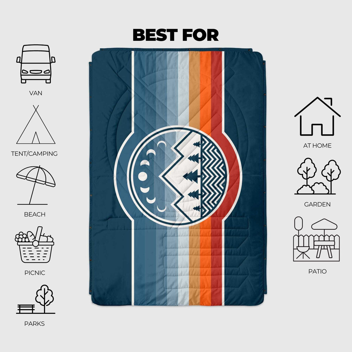 VOITED Recycled Ripstop Outdoor Camping Blanket - Camp Vibes Two Blankets VOITED