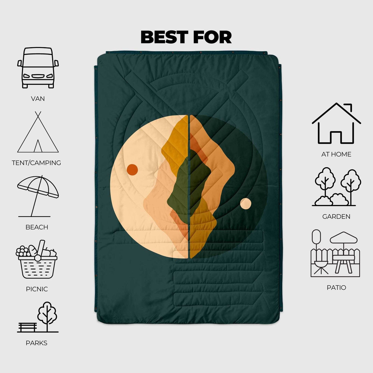 VOITED Recycled Ripstop Outdoor Camping Blanket - Day & Night Blankets VOITED
