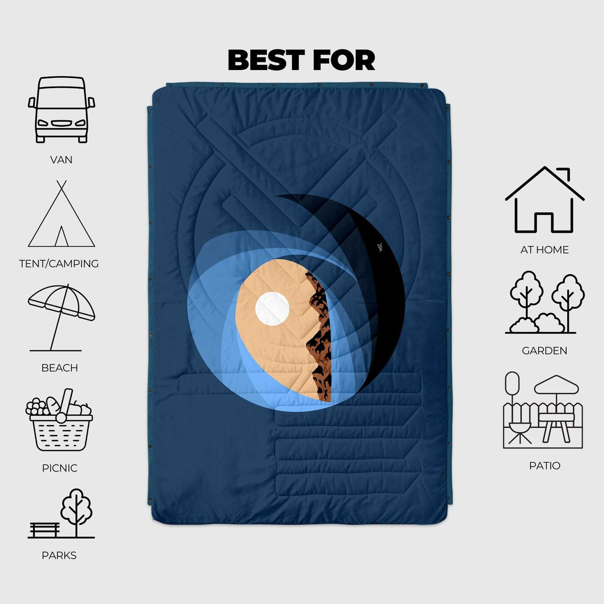 VOITED Recycled Ripstop Outdoor Camping Blanket - Lens Blankets VOITED
