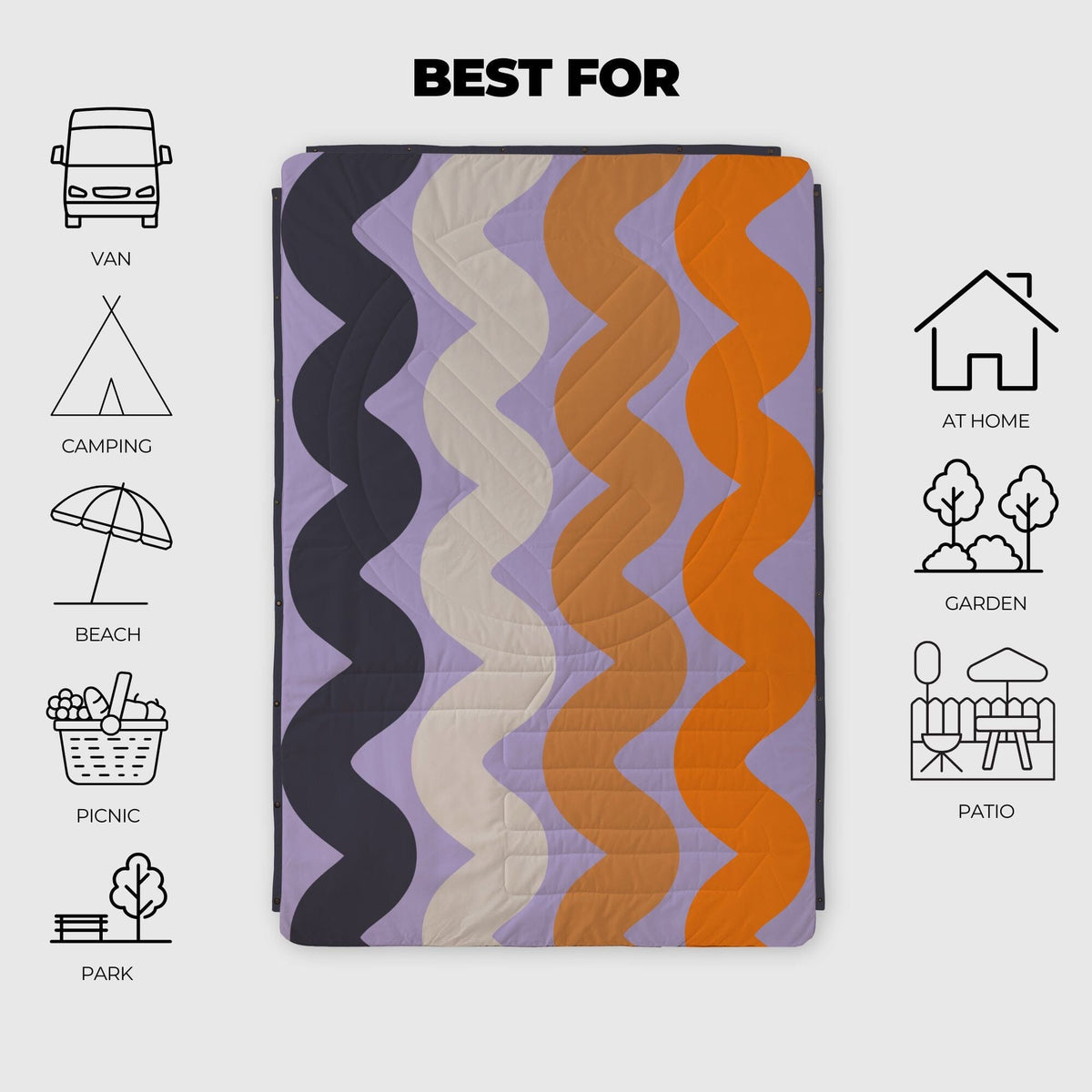 VOITED Recycled Ripstop Outdoor Camping Blanket - Tide Blankets VOITED
