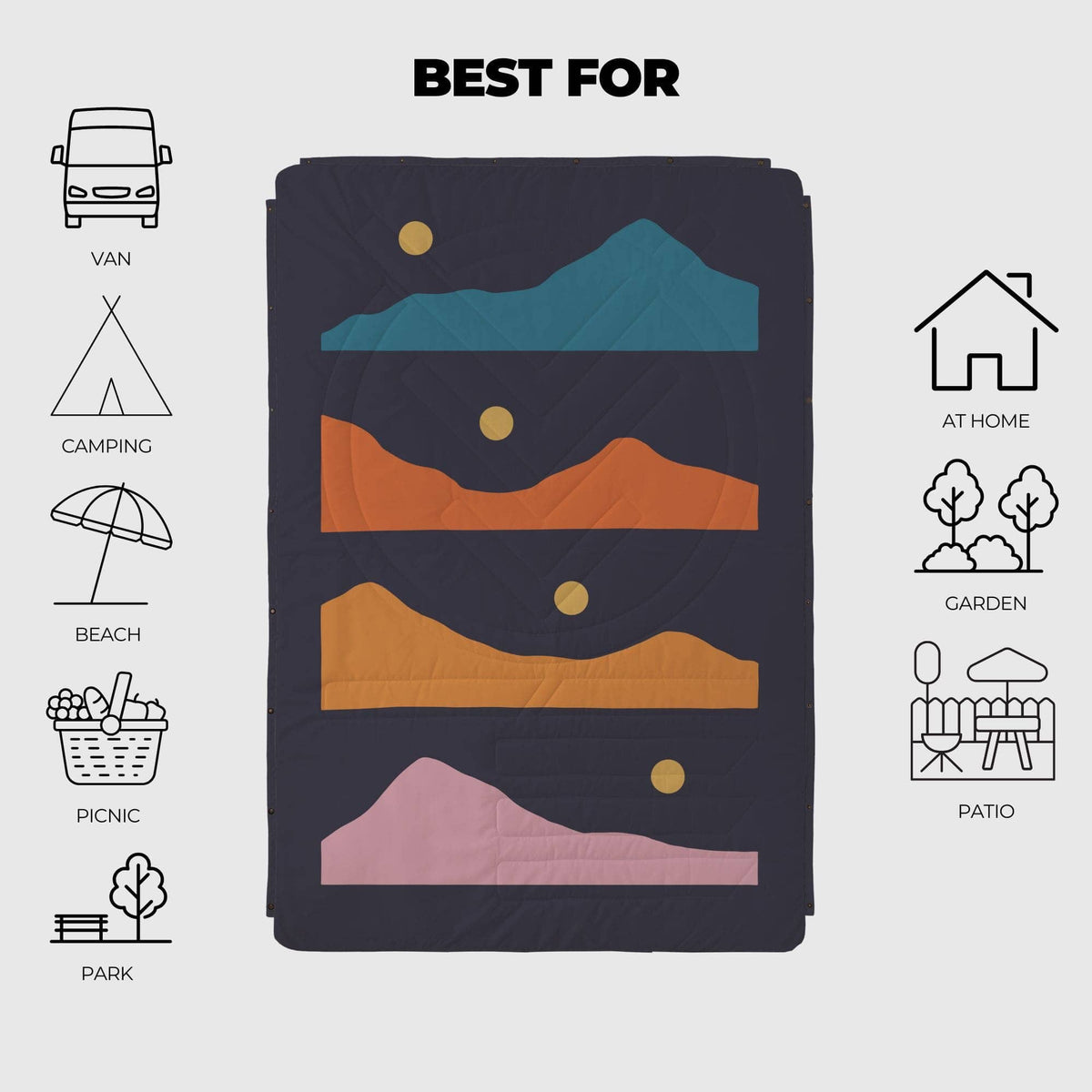 VOITED Recycled Ripstop Outdoor Camping Blanket - Trailtrekker Blankets VOITED