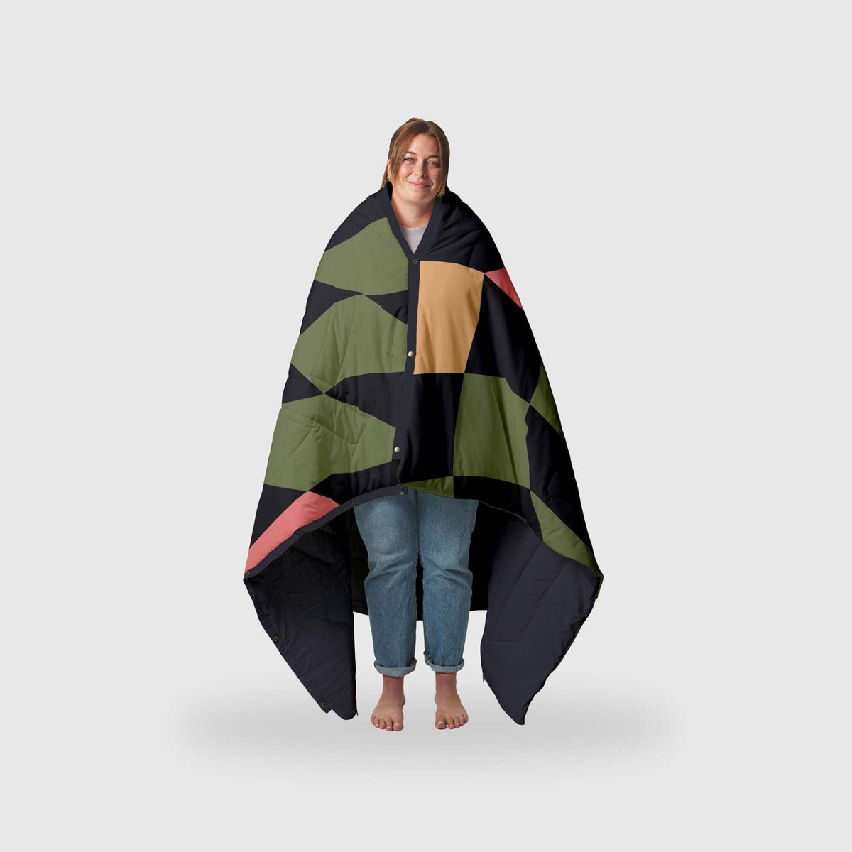 VOITED Recycled Ripstop Outdoor Camping Blanket - Wavecheck/Graphite Blankets VOITED