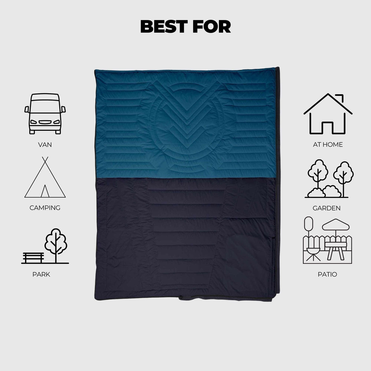 Voited Slumber Zip Sack Blanket - Blue Steel / Graphite Blankets VOITED EU