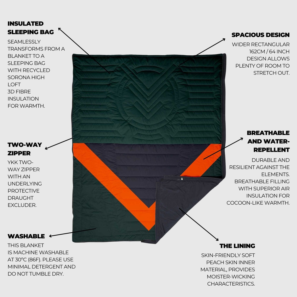 VOITED Slumber Zip Sack Blanket - Cabin Blankets VOITED EU