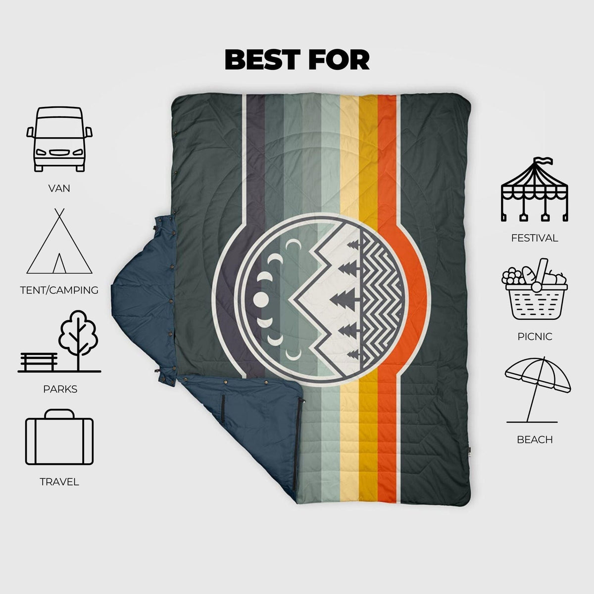 VOITED Recycled Ripstop Travel Blanket - Camp Vibes / Greengabel Blankets VOITED