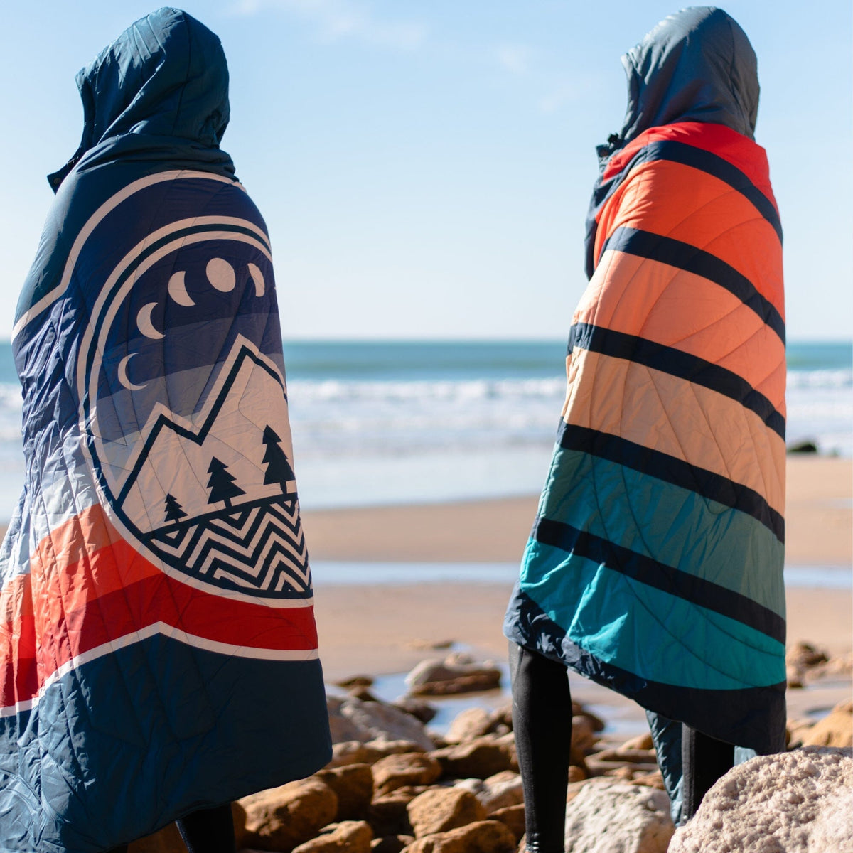 VOITED Recycled Ripstop Travel Blanket - Sunset Stripes Blankets VOITED