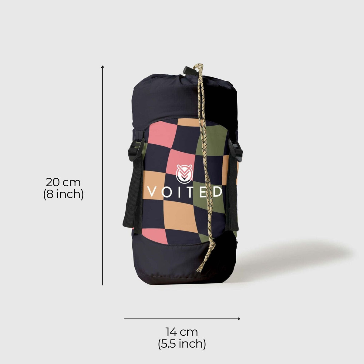 VOITED Recycled Ripstop Travel Blanket - Wavecheck/Graphite Blankets VOITED
