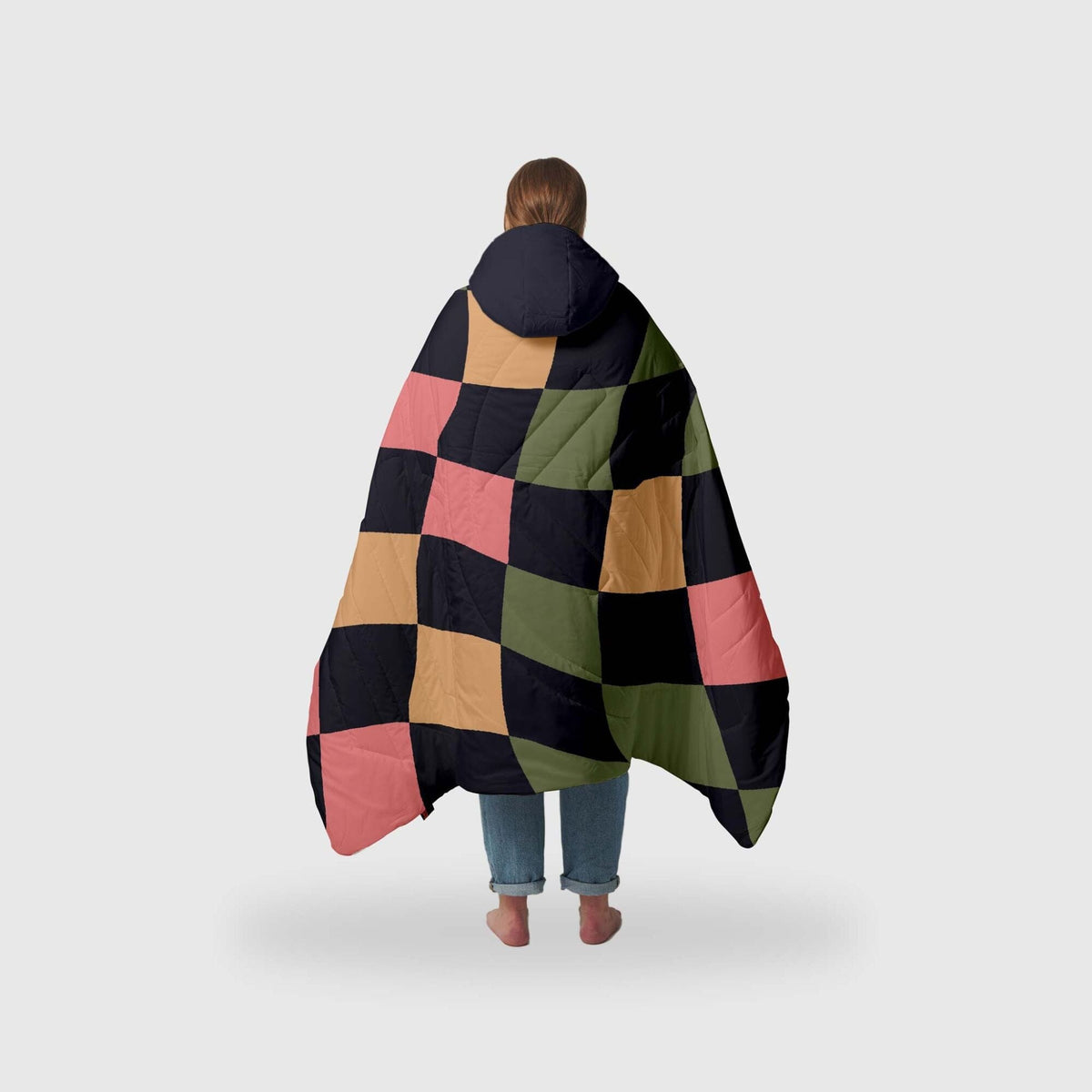 VOITED Recycled Ripstop Travel Blanket - Wavecheck/Graphite Blankets VOITED
