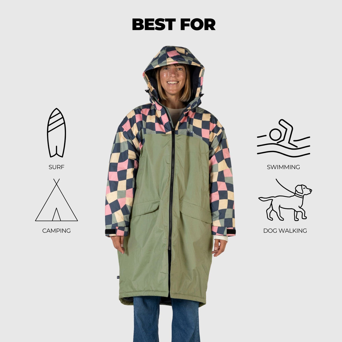 VOITED 3rd Edition Outdoor Changing Robe & Drycoat for Surfing, Camping, Vanlife & Wild Swimming - Wavecheck Changewear VOITED