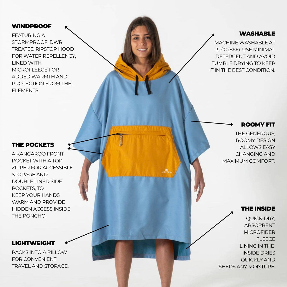 VOITED Micro Fleece Poncho - Mountain Spring/Sundial Changewear VOITED
