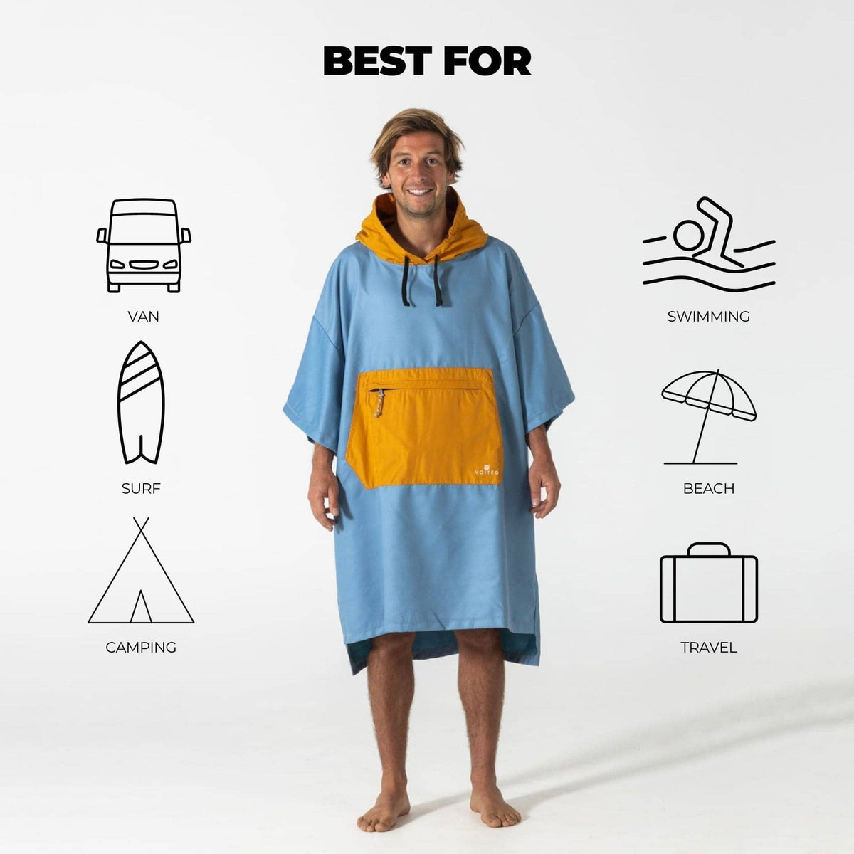 VOITED Micro Fleece Poncho - Mountain Spring/Sundial Changewear VOITED