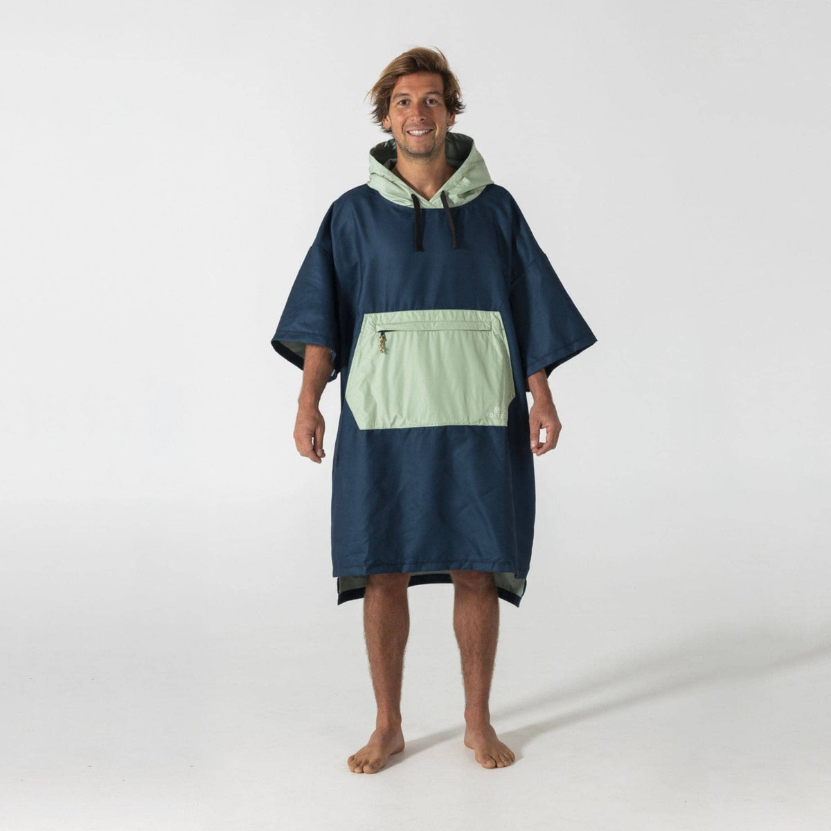 VOITED Micro Fleece Poncho - Ocean Navy/Cameo Green Changewear VOITED