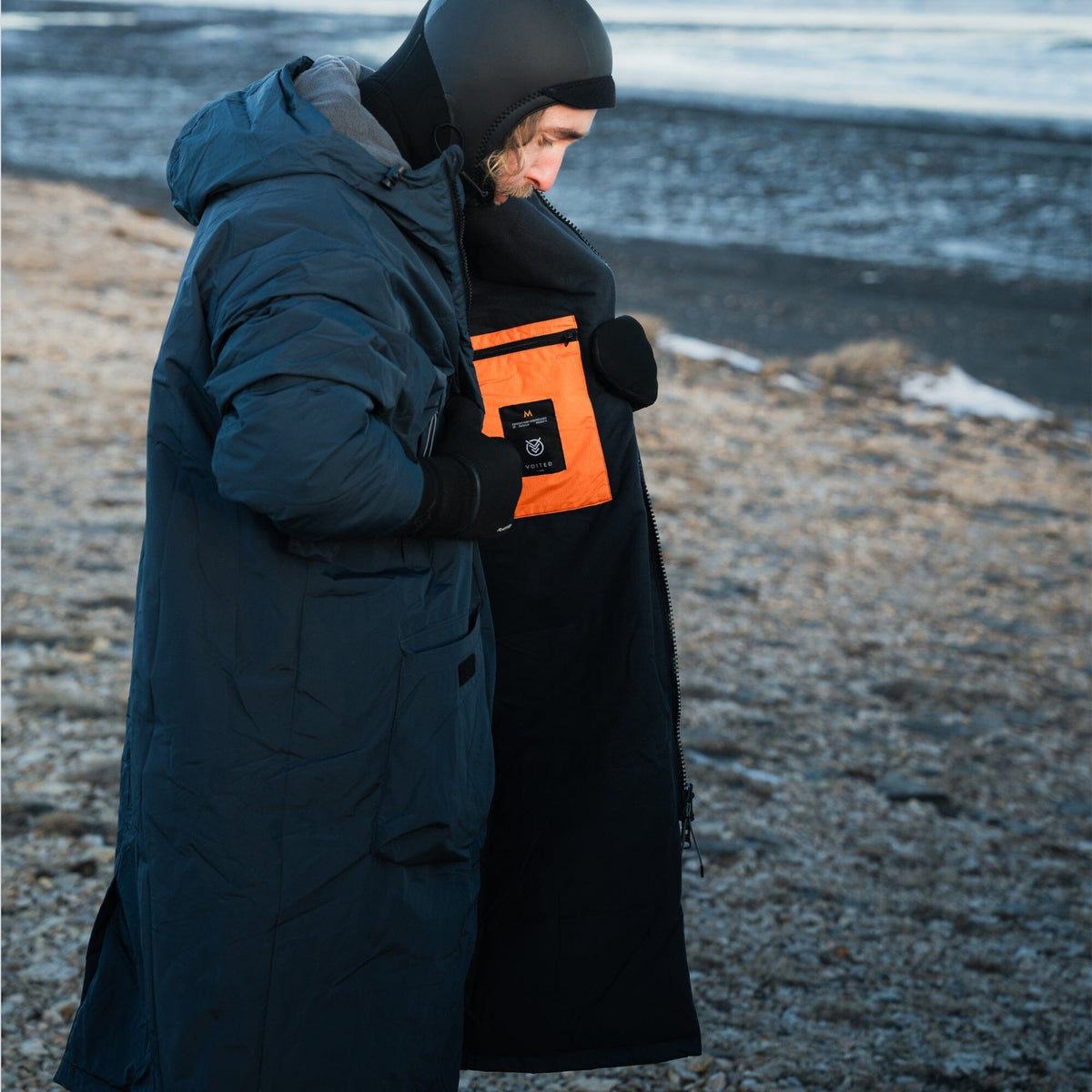 VOITED 2nd Edition Outdoor Changing Robe & Drycoat for Surfing, Camping, Vanlife & Wild Swimming - Ocean Navy Changewear VOITED
