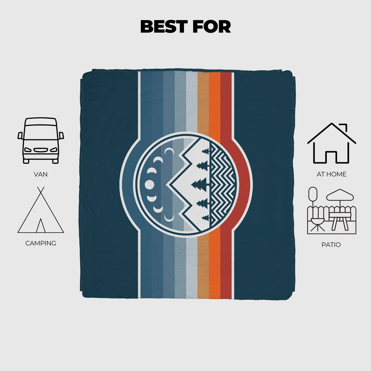 VOITED Queen CloudTouch® Indoor/Outdoor Camping Blanket - Camp Vibes Two Blankets VOITED