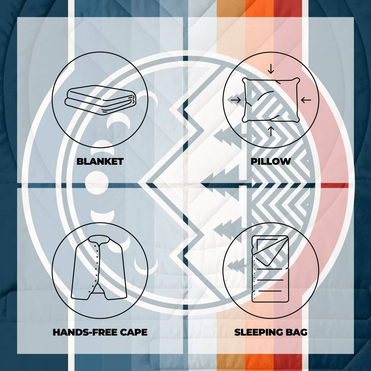 VOITED Queen CloudTouch® Indoor/Outdoor Camping Blanket - Camp Vibes Two Blankets VOITED