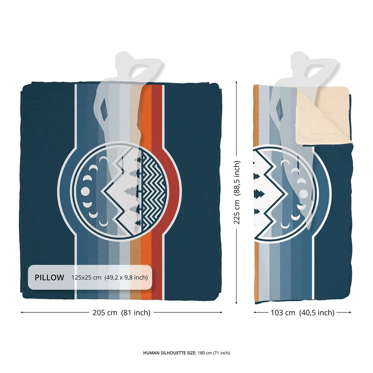 VOITED Queen CloudTouch® Indoor/Outdoor Camping Blanket - Camp Vibes Two Blankets VOITED