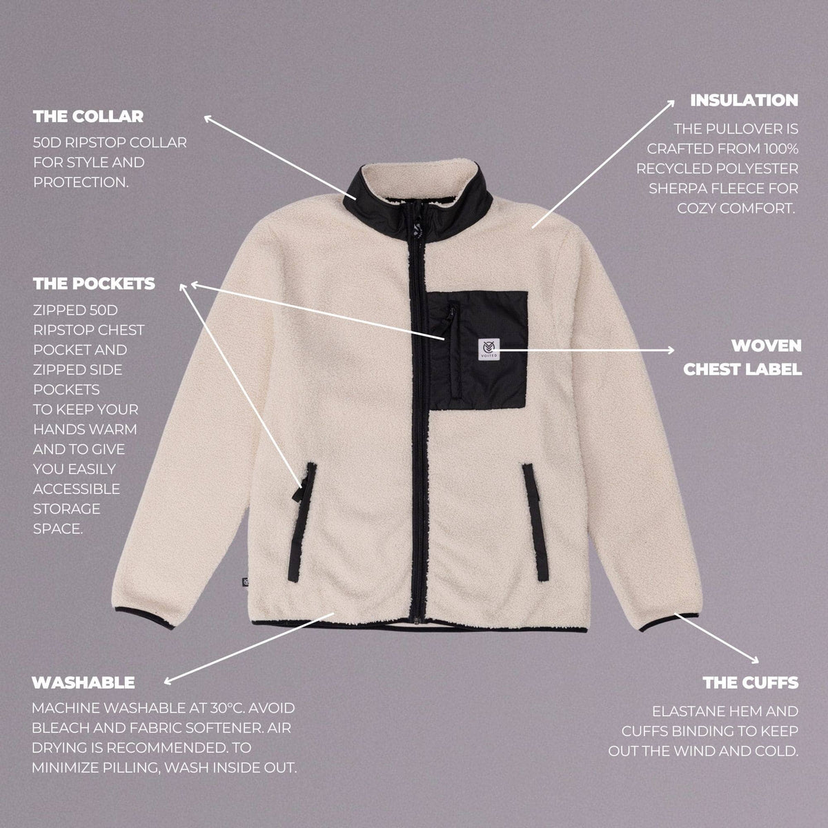 VOITED Sherpa Fleece Full Zip Apparel VOITED