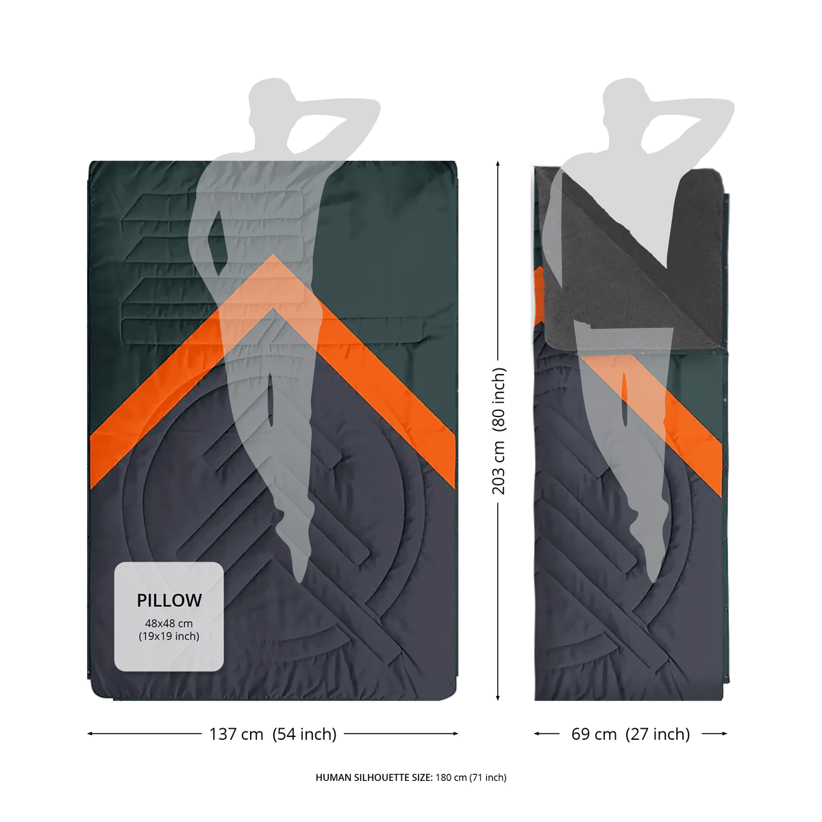 VOITED Fleece Outdoor Camping Blanket - Sunset Stripes Blankets VOITED
