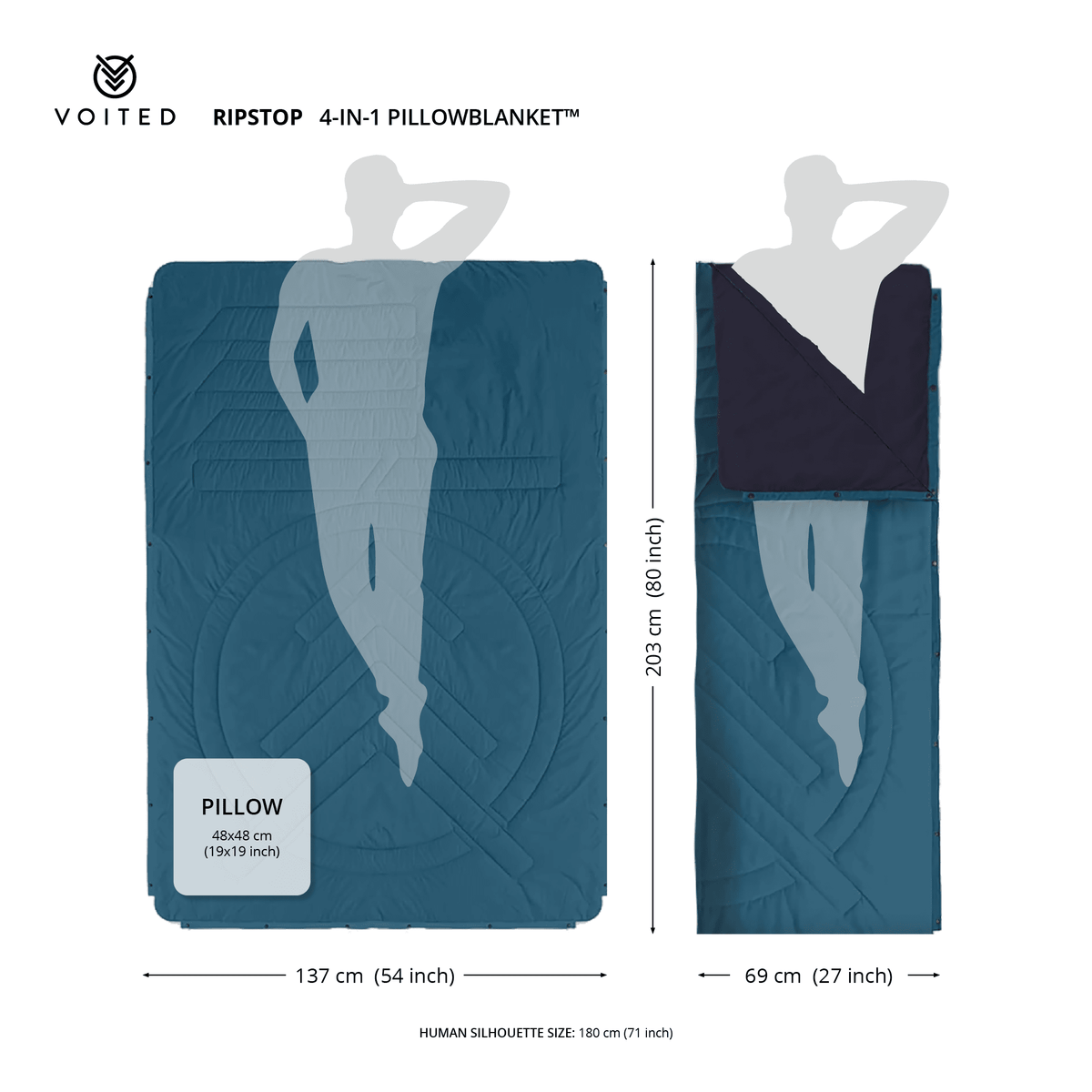 VOITED Recycled Ripstop Outdoor Camping Blanket - Sunrays Blankets VOITED