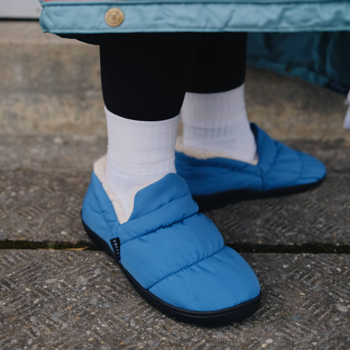 VOITED CloudTouch® Slippers - Lightweight, Indoor/Outdoor Fleece-Lined Camping Slippers - Arctic Blue Footwear VOITED