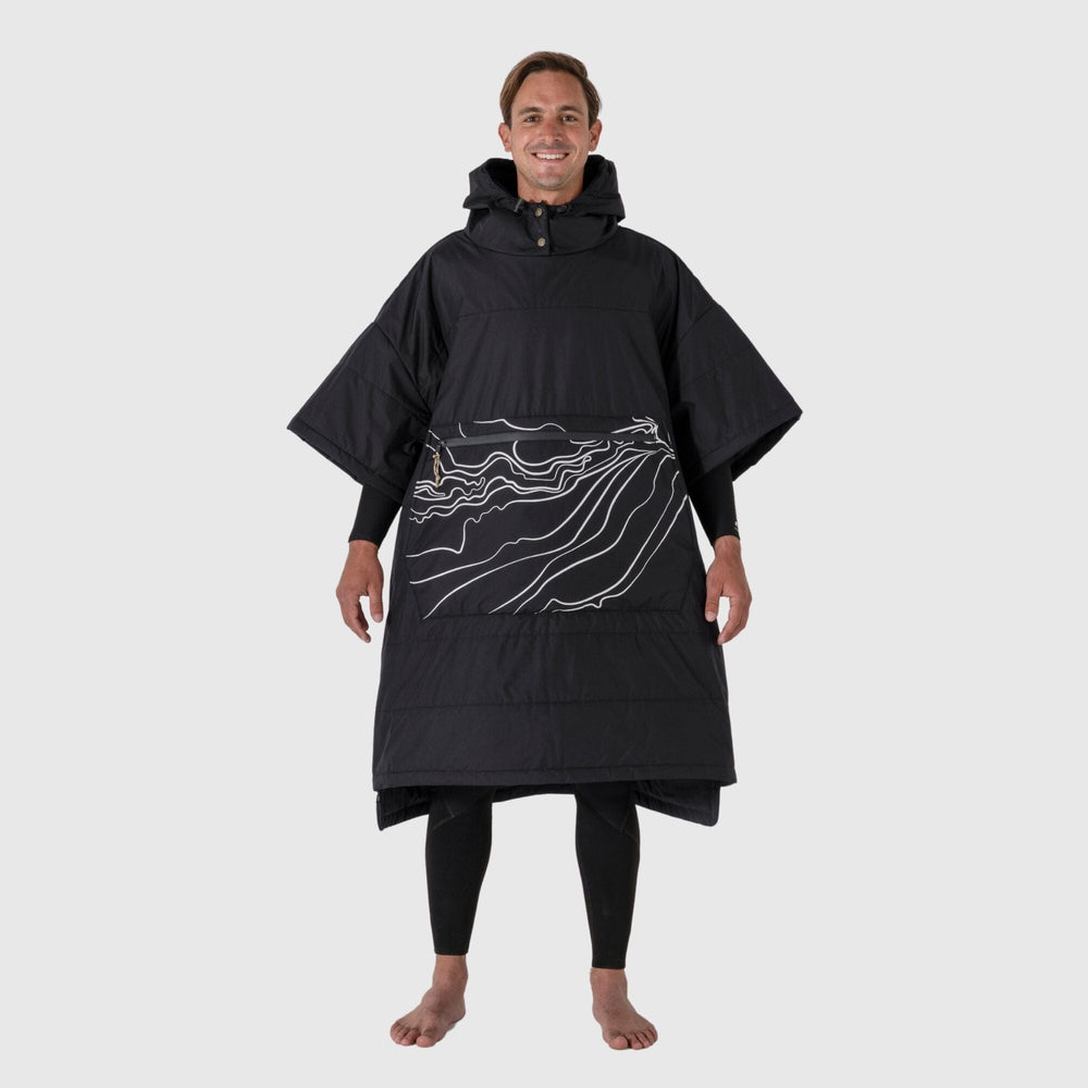 VOITED Outdoor Poncho for Surfing, Camping, Vanlife, Sailing & Wild Swimming -Apex Black Changewear VOITED 