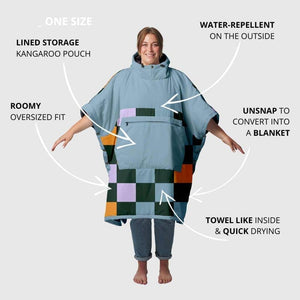 VOITED Trooper Outdoor Premium Poncho-Blanket - Ocean Navy / Cameo Green Blankets VOITED EU 