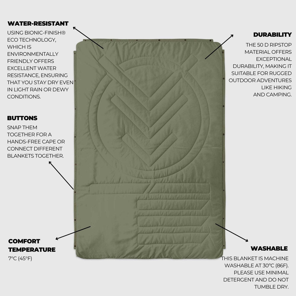 VOITED CloudTouch® Indoor/Outdoor Camping Blanket - Olive