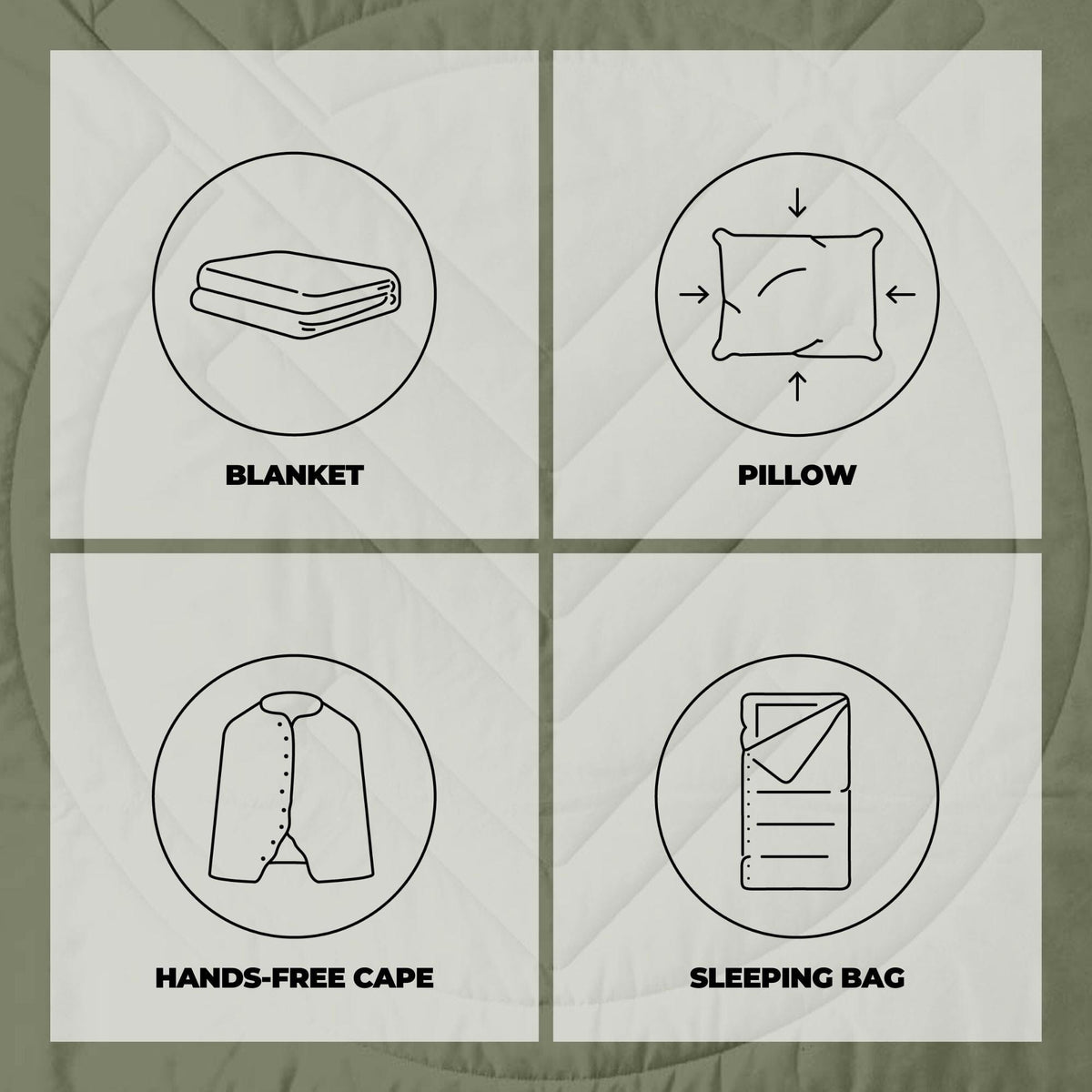 VOITED CloudTouch® Indoor/Outdoor Camping Blanket - Olive Blankets VOITED 