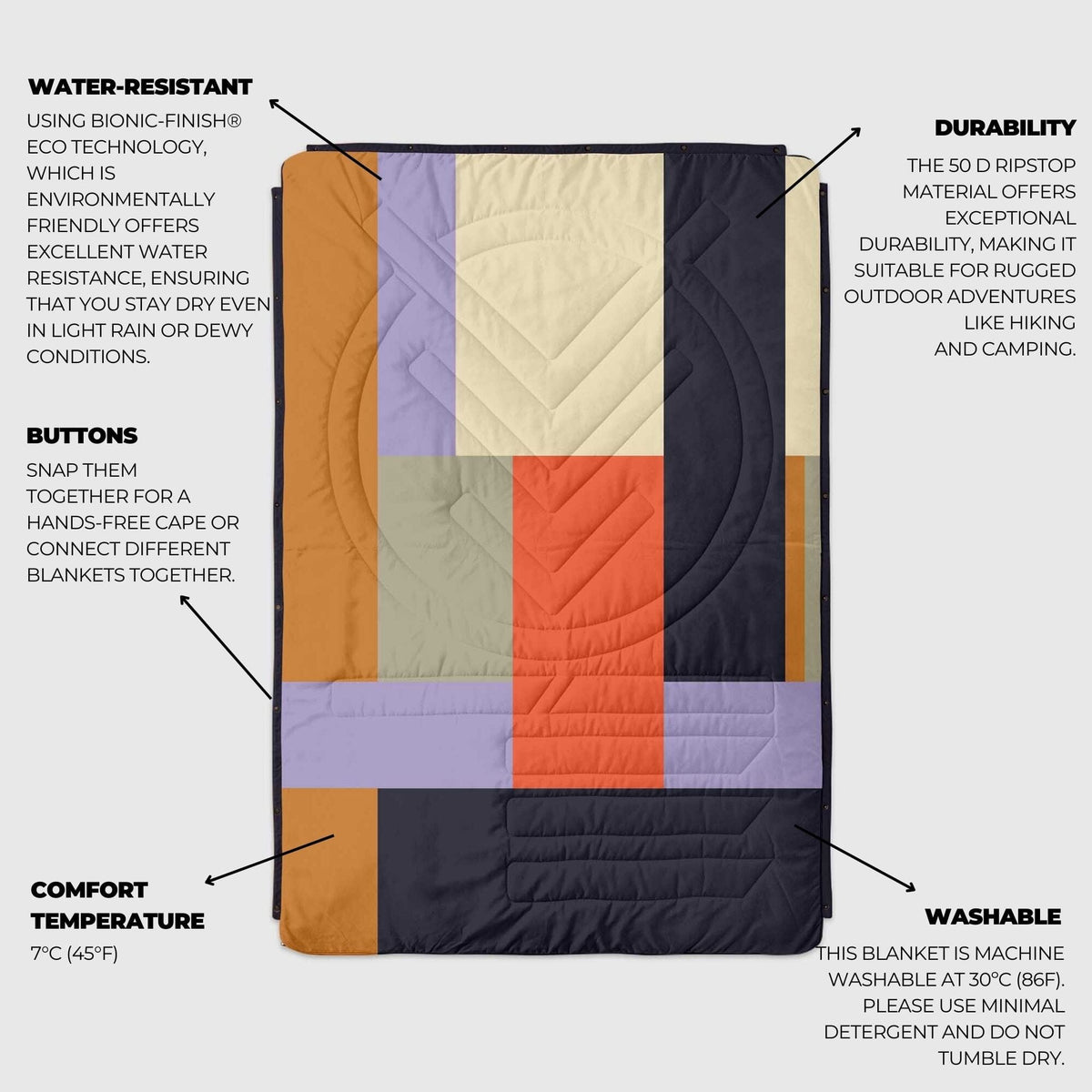 VOITED CloudTouch® Indoor/Outdoor Camping Blanket - Patch Blankets VOITED 