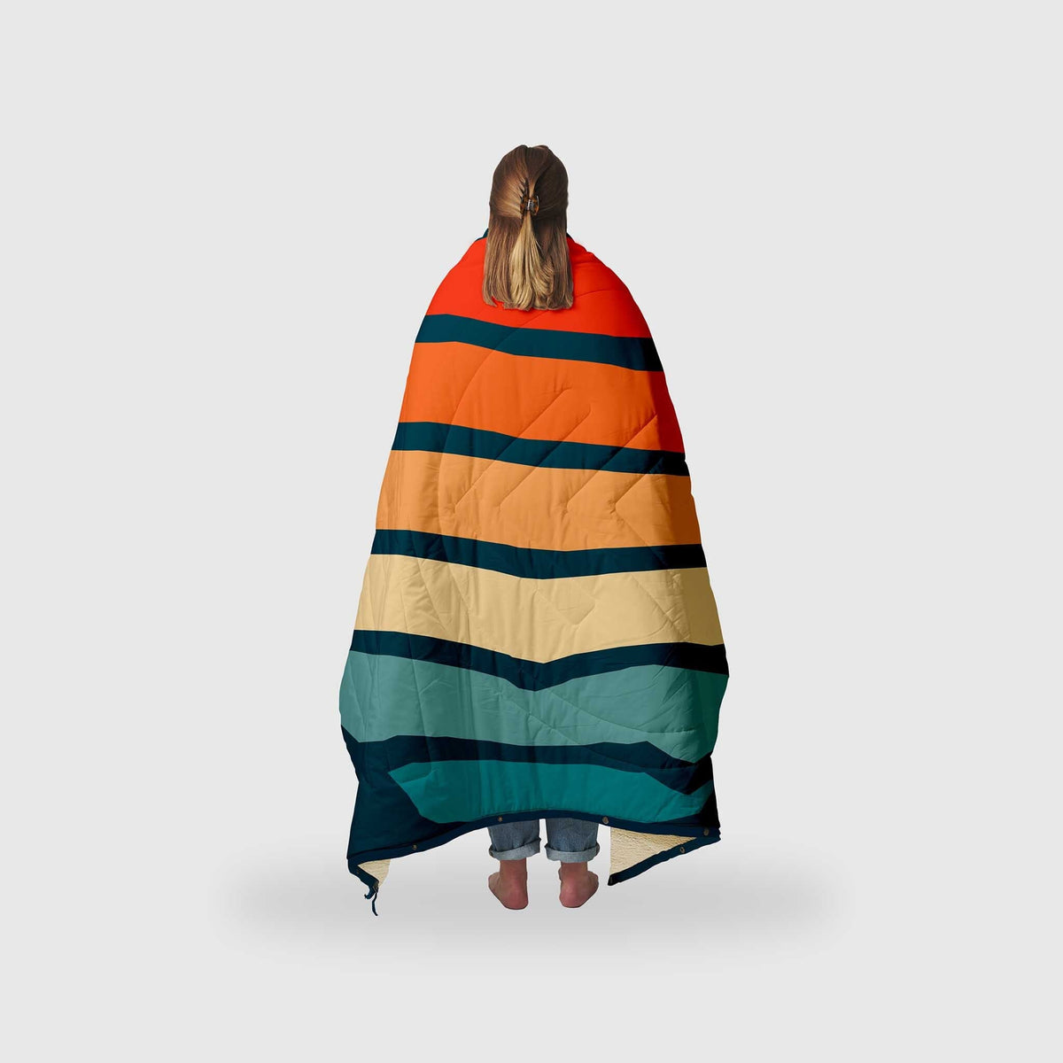 VOITED CloudTouch® Indoor/Outdoor Camping Blanket - Sunset Stripes Blankets VOITED 