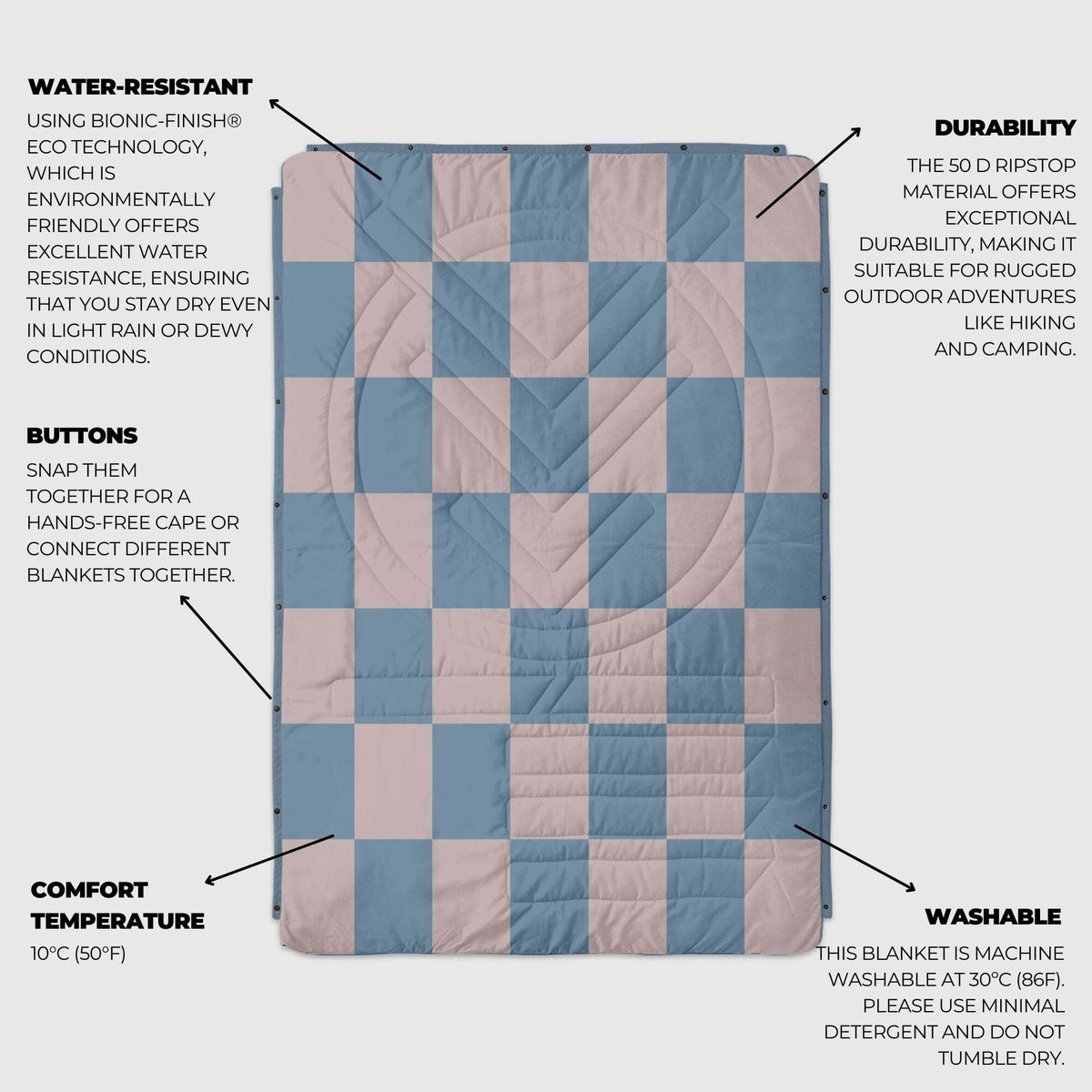 VOITED Fleece Outdoor Camping Blanket - Blue Dancer Blankets VOITED 