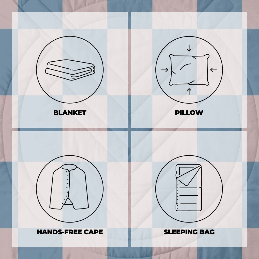 VOITED Fleece Outdoor Camping Blanket - Blue Dancer