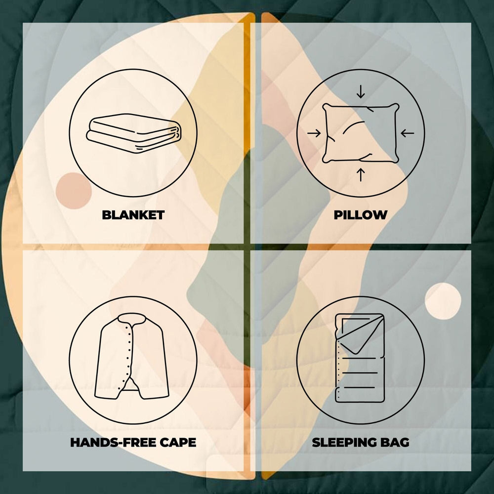 VOITED Fleece Outdoor Camping Blanket - Day & Night