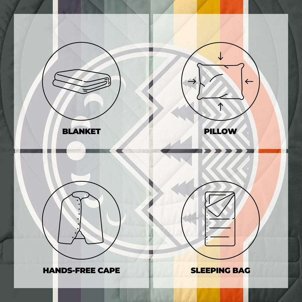 VOITED Fleece Outdoor Camping Blanket - Camp Vibes / Greengabel