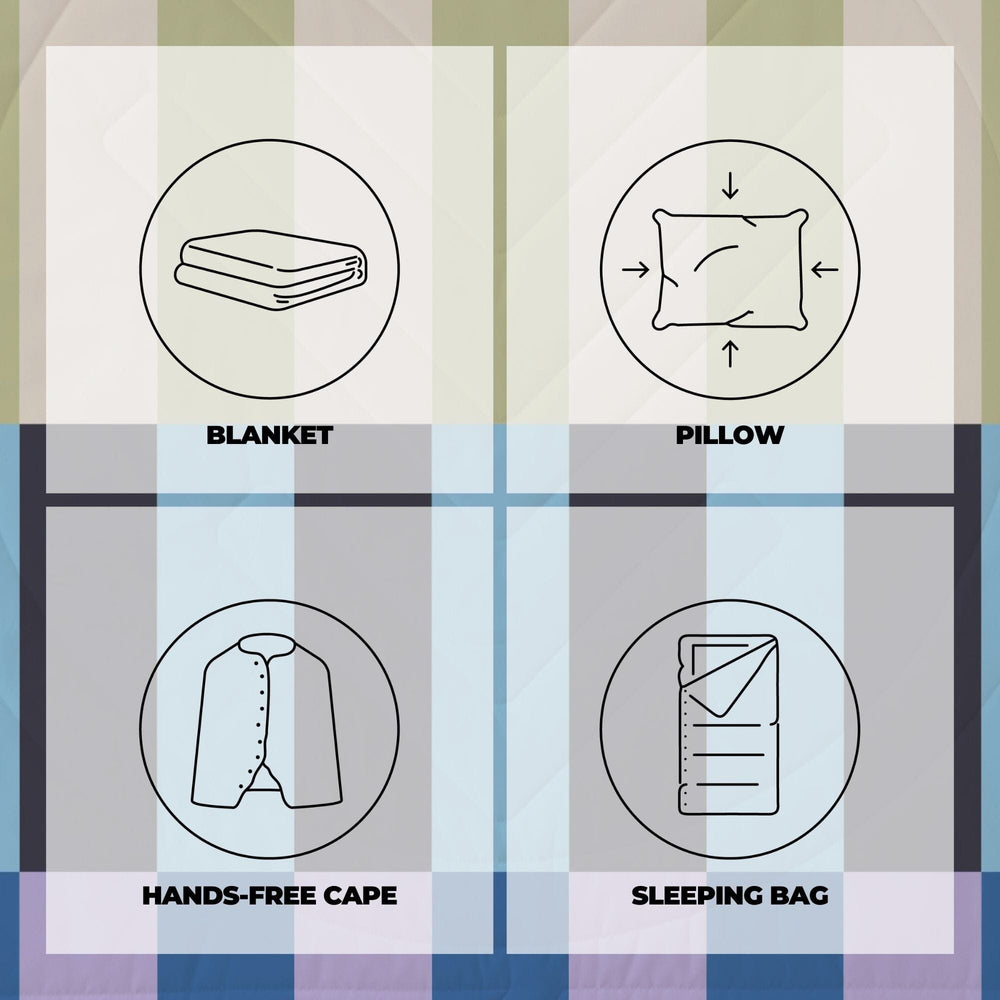 VOITED Fleece Outdoor Camping Blanket - Azure