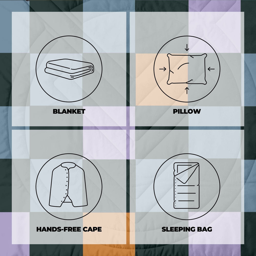 VOITED Mini Traveler Cream Indoor / Outdoor Camping Blanket - Cheeckers