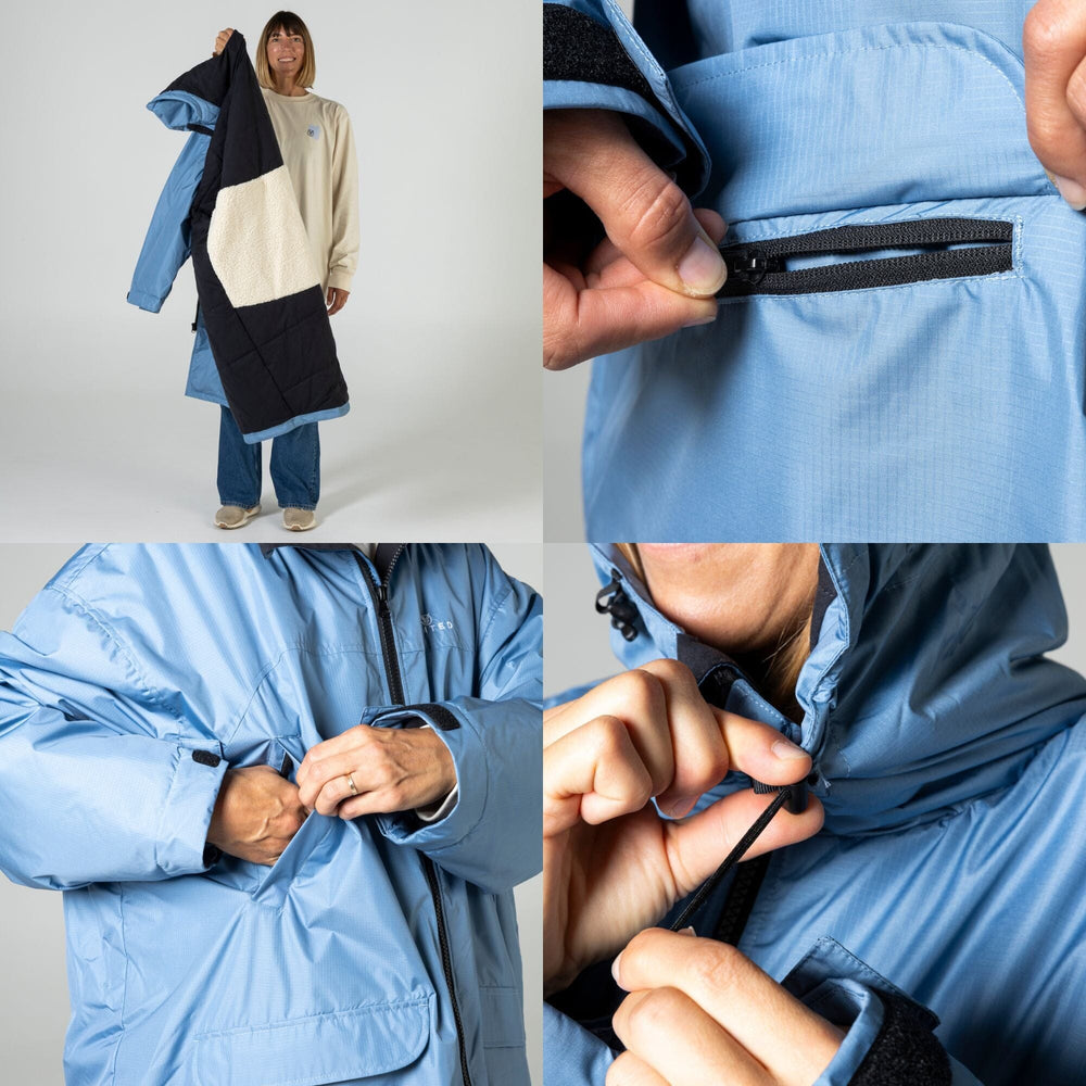 VOITED 3rd Edition Outdoor Changing Robe & Drycoat for Surfing, Camping, Vanlife & Wild Swimming - Black